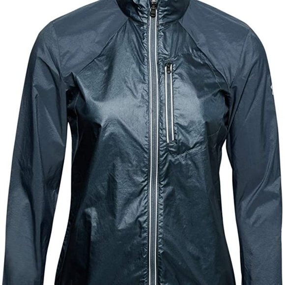 Under Armour Women's Small Outdoor Impasse Wind Jacket 1350958‎ Blue Black - Picture 1 of 11